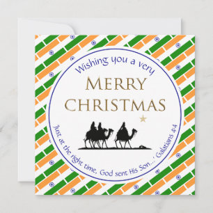 Cartes Pour Fêtes Annuelles INDIA DRAPEAU TROIS Sages Hommes Noël INDIEN