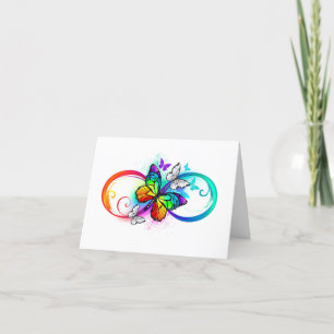 Cartes Pour Fêtes Annuelles Infini brillant avec papillon arc-en-ciel