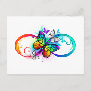 Cartes Pour Fêtes Annuelles Infini brillant avec papillon arc-en-ciel