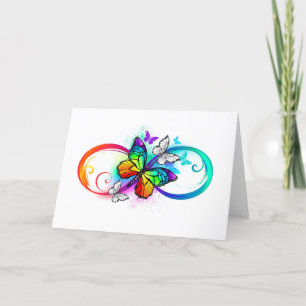 Cartes Pour Fêtes Annuelles Infini lumineux avec papillon arc-en-ciel