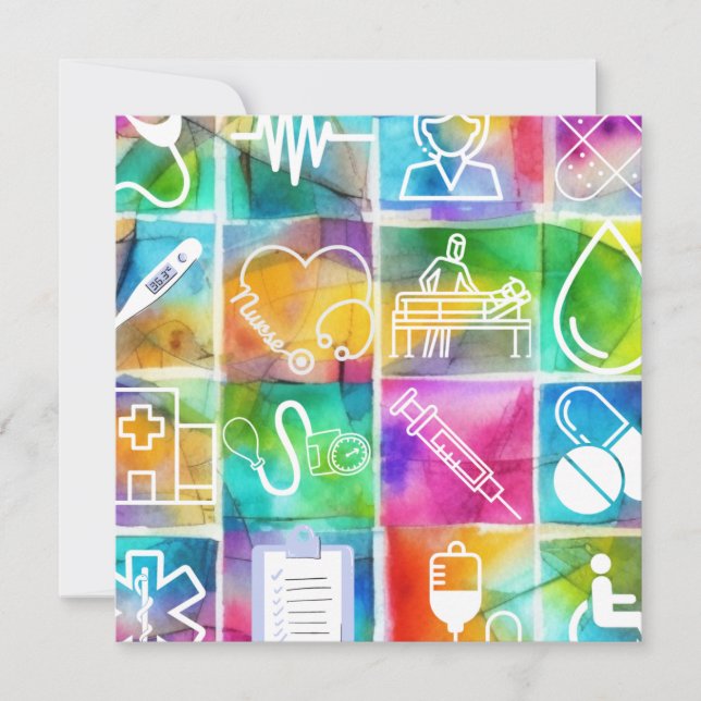 Cartes Pour Fêtes Annuelles Infirmière (Devant)