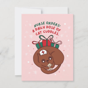 CARTES POUR FÊTES ANNUELLES INFIRMIÈRE COMMANDE UNE DOSE QUOTIDIENNE DE CUDDLE