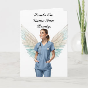 Cartes Pour Fêtes Annuelles Infirmière en tenue de bloc opératoire