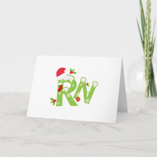 Cartes Pour Fêtes Annuelles Infirmière inscrite Père Noël RN Cadeaux de soins