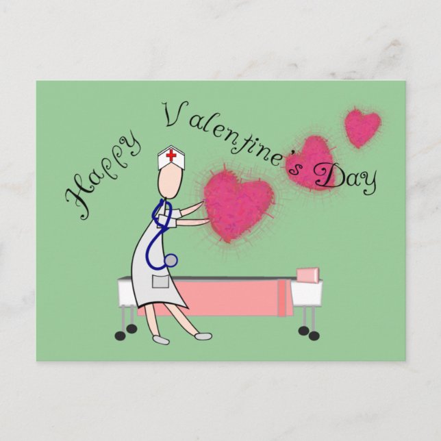 Cartes Pour Fêtes Annuelles Infirmière Valentine Cadeaux "Heureuse Sainte-Vale (Devant)