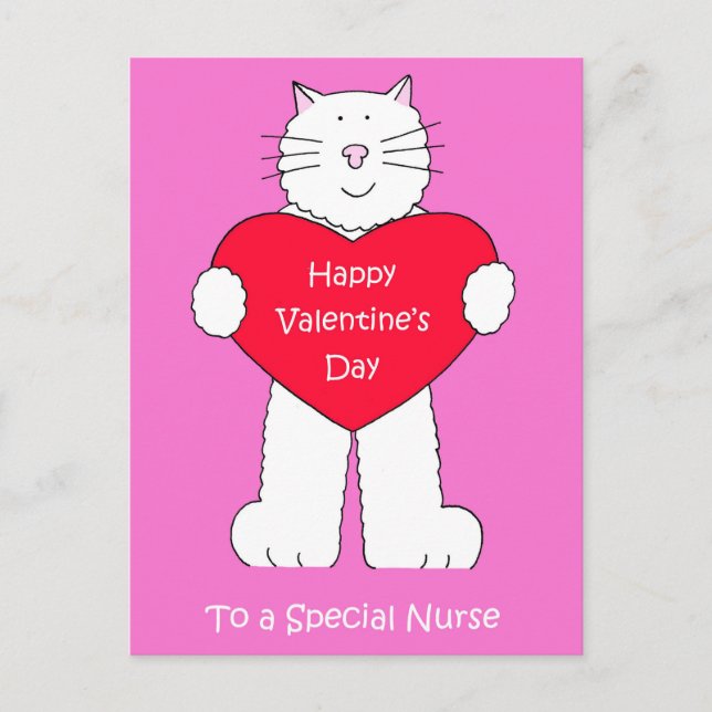 Cartes Pour Fêtes Annuelles Infirmière Valentine's Day Chat (Devant)