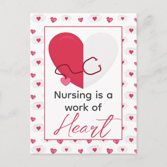 Cartes Pour Fêtes Annuelles Infirmière Valentines Médicale Moderne Rose Coeur  (Devant)