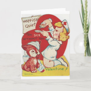 Cartes Pour Fêtes Annuelles Infirmière vintage Valentine