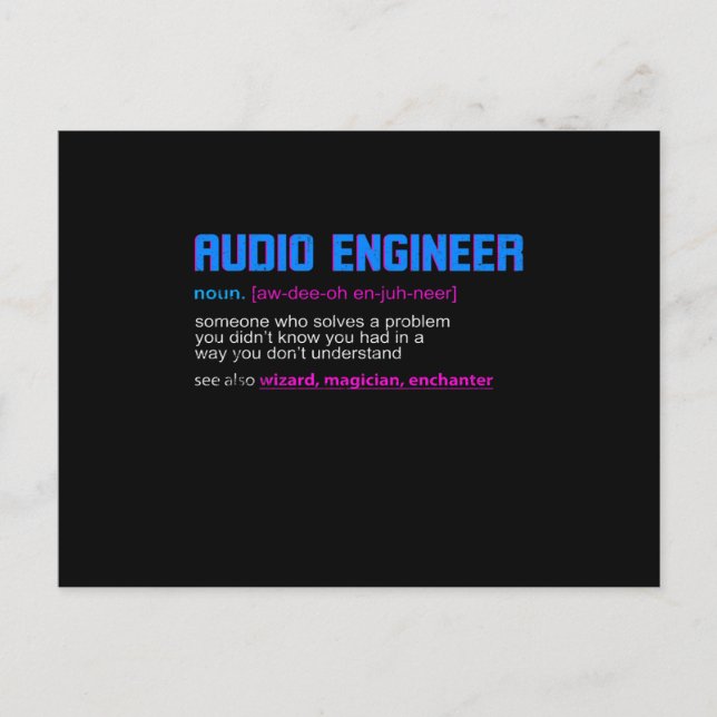 Cartes Pour Fêtes Annuelles Ingénieur audio Funny (Devant)