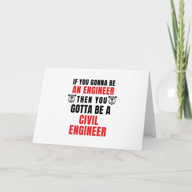 CARTES POUR FÊTES ANNUELLES INGÉNIEUR CIVIL (Devant)