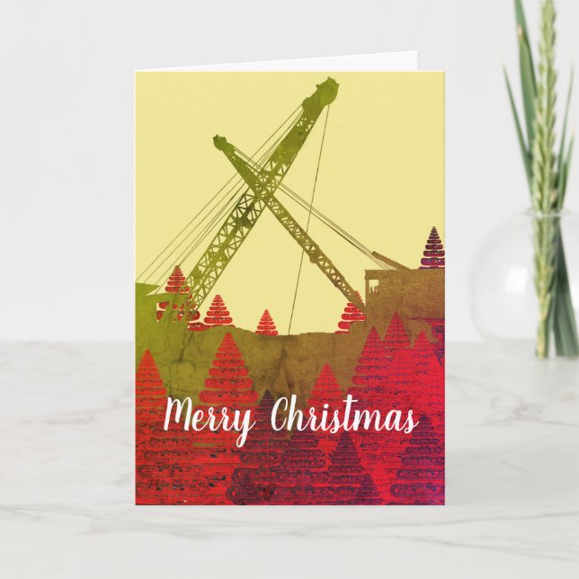 Cartes Pour Fêtes Annuelles Ingénieur d'exploitation Grane Art Joyeux Noël (Devant)