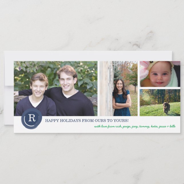 Cartes Pour Fêtes Annuelles Initiale de la famille (Devant)