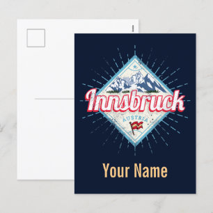 Cartes Pour Fêtes Annuelles Innsbruck Tyrol Autriche Retro Alpes Vintage