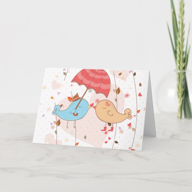 Cartes Pour Fêtes Annuelles Inséparables Mariage Valentines (Devant)