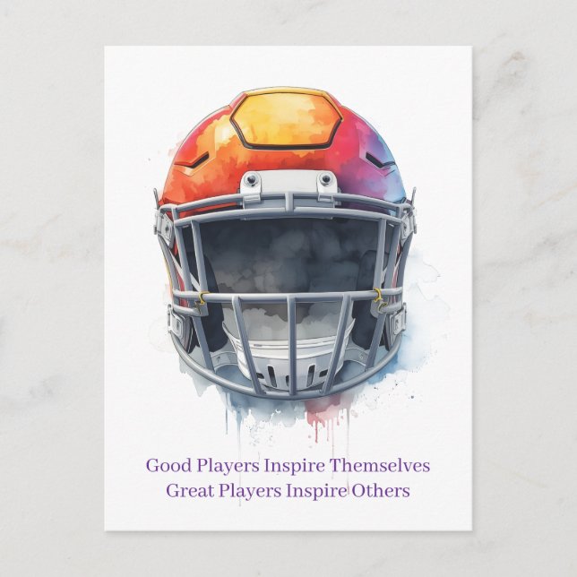 Cartes Pour Fêtes Annuelles Inspirational Motivational Football Helmet  (Devant)