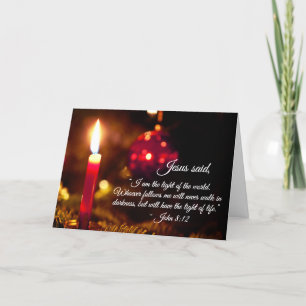 Cartes Pour Fêtes Annuelles Inspirationnel Verse de la Bible de Noël, Jean 8:1