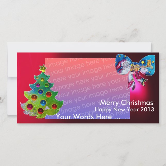 CARTES POUR FÊTES ANNUELLES INSPIRÉ PÈRE NOËL NOËL ARBRE ET LE SOL (Devant)