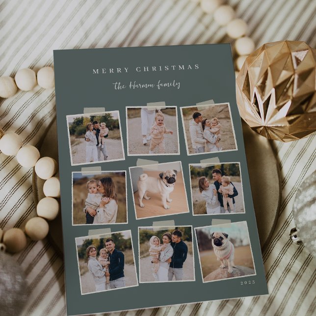 Cartes Pour Fêtes Annuelles Instantané | 9 Photo Collage Noël (Créateur téléchargé)