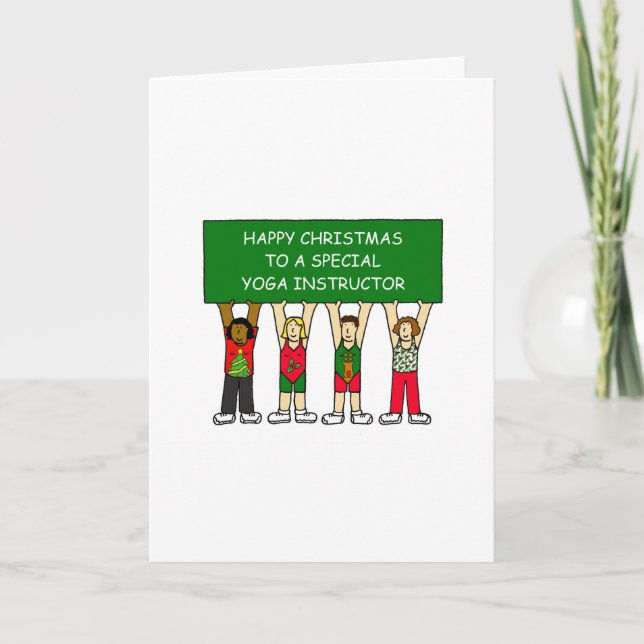 Cartes Pour Fêtes Annuelles Instructeur de yoga Joyeux Noël (Devant)