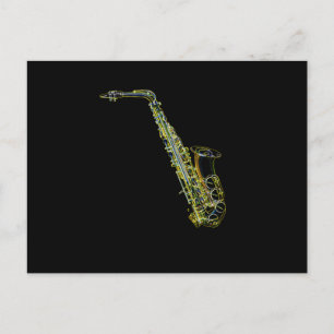 Cartes Pour Fêtes Annuelles Instrument de musique saxophone Saxophoniste Graph