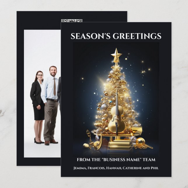 Cartes Pour Fêtes Annuelles Instruments orchestraux violoncelle de noël (Devant / Derrière)