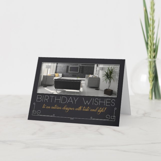 Cartes Pour Fêtes Annuelles Intérieur moderne de l'anniversaire du dessinateur (Devant)