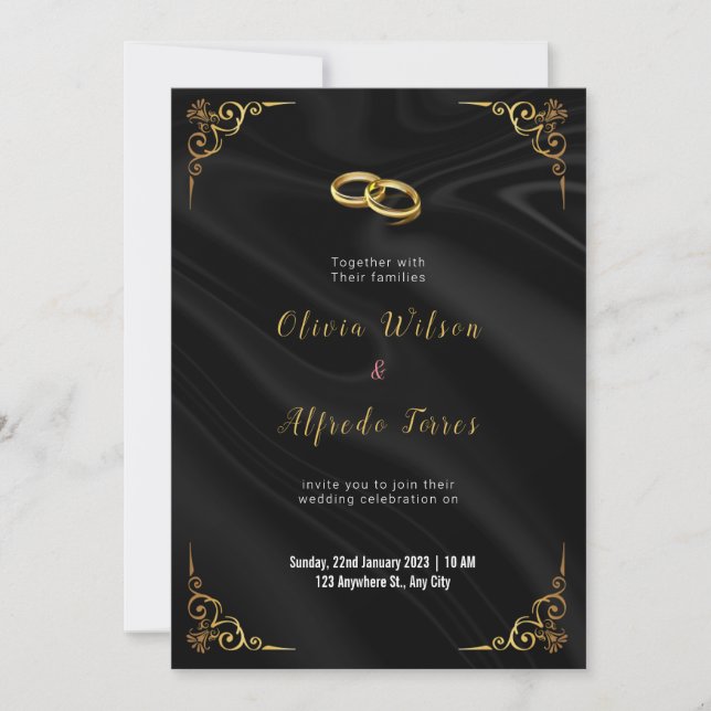 Cartes Pour Fêtes Annuelles inventaire mariage d'or moderne (Devant)
