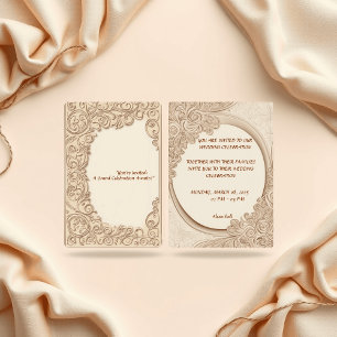 Cartes Pour Fêtes Annuelles "Invitation de mariage élégante – Amour intemporel