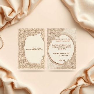 Cartes Pour Fêtes Annuelles "Invitation de mariage élégante – Amour intemporel