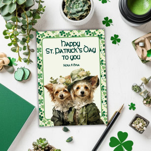 Cartes Pour Fêtes Annuelles Irish Belles : Chien duo de St. Pat