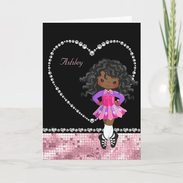 Cartes Pour Fêtes Annuelles Irish Dance Saint Valentin Rhinestone Heart (Devant)