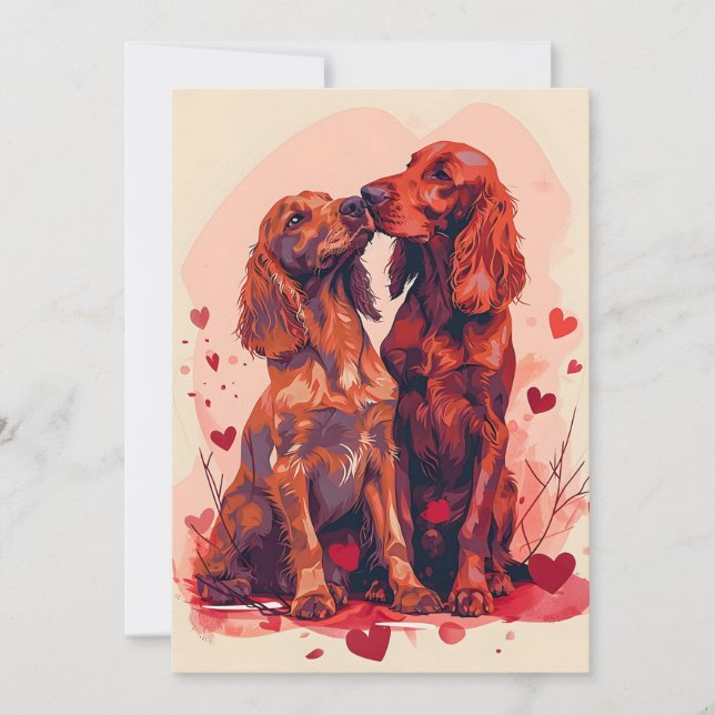 Cartes Pour Fêtes Annuelles Irish Setter Valentine's day (Devant)