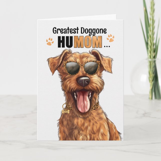 Cartes Pour Fêtes Annuelles Irish Terrier Dog Best HuMOM Jour des Mères (Devant)