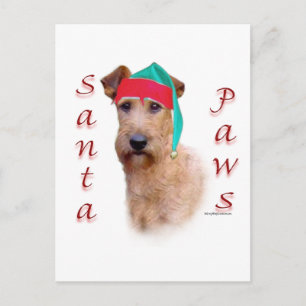 Cartes Pour Fêtes Annuelles Irish Terrier Père Noël Paws