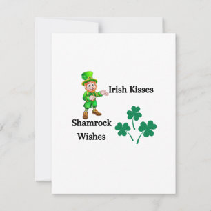 Cartes Pour Fêtes Annuelles Irlandais Baisers, Shamrocks souhaits sur un