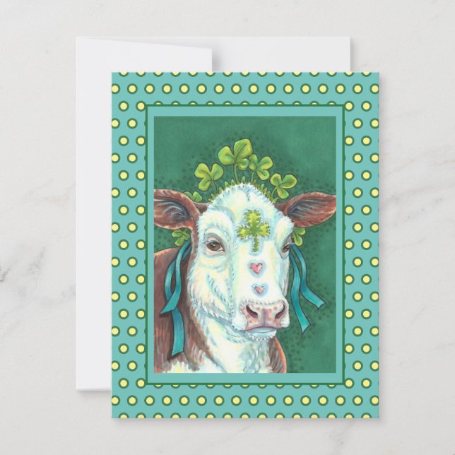 CARTES POUR FÊTES ANNUELLES IRLANDAIS BRED ST. PATRICK'S DAY HEIFER, VACHE SHA (Devant)
