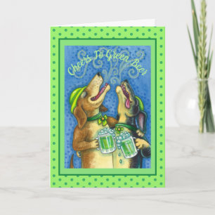 CARTES POUR FÊTES ANNUELLES IRLANDAIS HOUND CHIENS, ST. PATRICK'S DAY GREEN BE