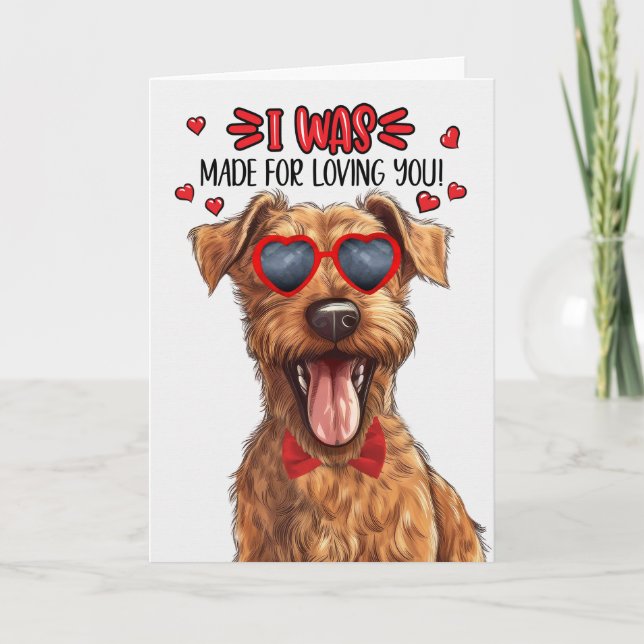 Cartes Pour Fêtes Annuelles Irlandais Terrier Chien fait pour vous aimer Valen (Devant)