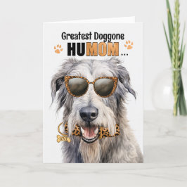 Cartes Pour Fêtes Annuelles Irlandais Wolfhound Dog plus grand HuMOM fête des 