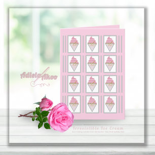Cartes Pour Fêtes Annuelles Irrésistible crème glacée Blank Invitation/ Saluta