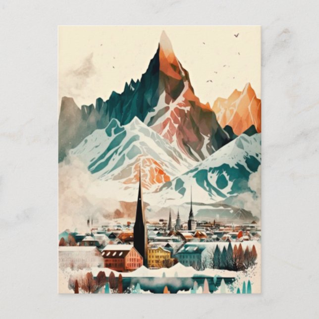 Cartes Pour Fêtes Annuelles Islande (Devant)