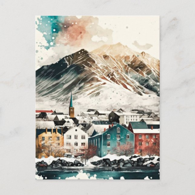 Cartes Pour Fêtes Annuelles Islande (Devant)