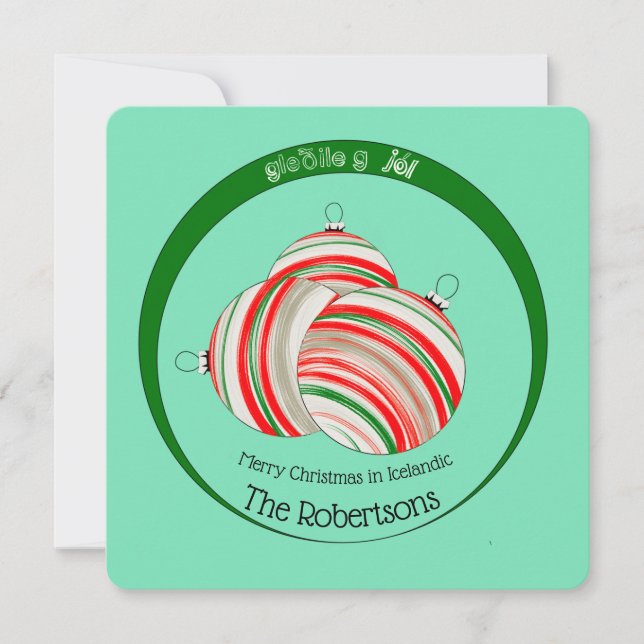 Cartes Pour Fêtes Annuelles Islande Joyeux Noël (Devant)