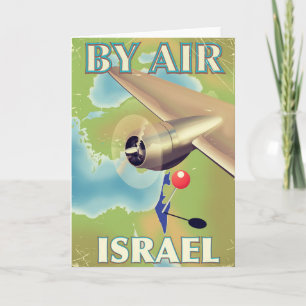 Cartes Pour Fêtes Annuelles Israel Par air vintage affiche de voyage