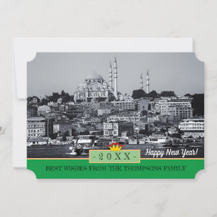 Cartes Pour Fêtes Annuelles Istanbul Panorama & Happy New Year! Card /20XX