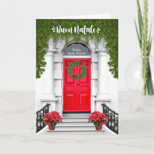 Cartes Pour Fêtes Annuelles Italian Language Christmas Wreath Buon Natal
