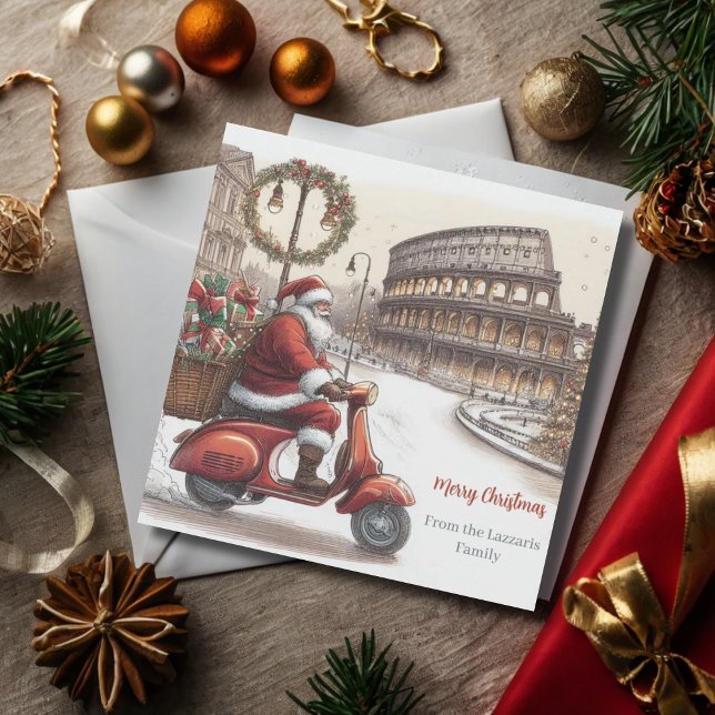 Cartes Pour Fêtes Annuelles Italie Rome Aquarelle de Noël (Créateur téléchargé)