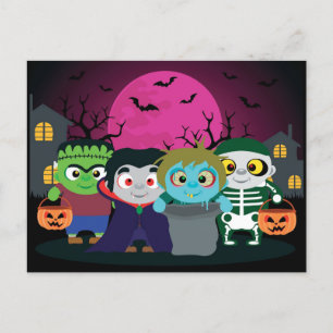 Cartes Pour Fêtes Annuelles Itinéraire d'Halloween pour les enfants