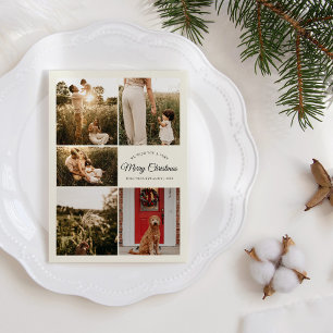 Cartes Pour Fêtes Annuelles Ivoire Très Joyeux Noël Cinq photos Collage