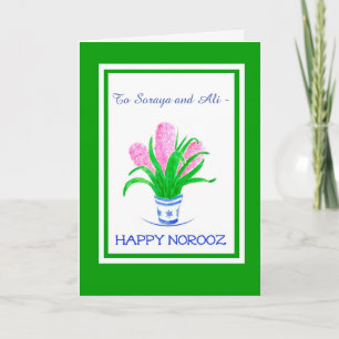 Cartes Pour Fêtes Annuelles Jacinthes personnalisées avant Nouvel An persan ta